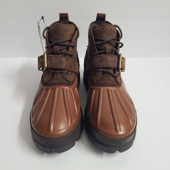 NEW Polo Ralph Lauren Oslo Low BT WP Leather Boots Size 7 D Brown